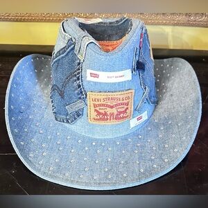 Upcycled Levi's Blue Denim Cowboy Hat